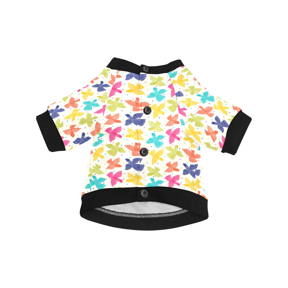 Pigeon Pattern Print Design 01 All Over Print Pet Dog Round Neck Fuzzy Shirt