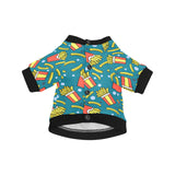 French fries red paper box pattern All Over Print Pet Dog Round Neck Fuzzy Shirt