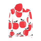 red apples white background Men's Padded Hooded Jacket