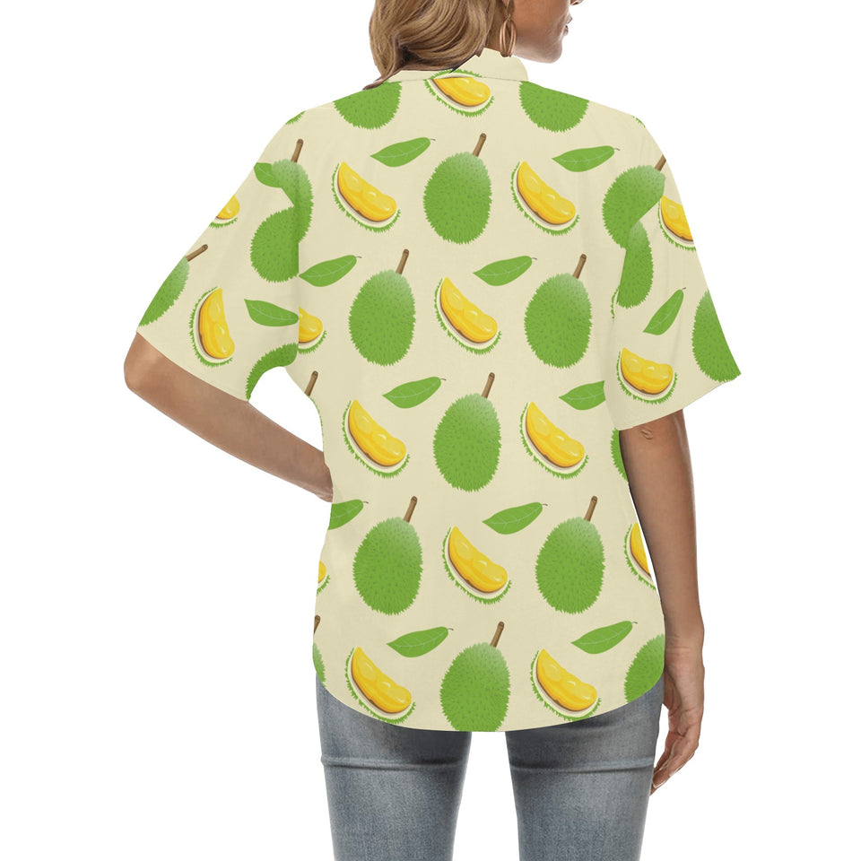 Durian pattern Women's All Over Print Hawaiian Shirt