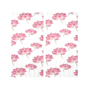 Pink lotus waterlily pattern Gauze Curtain
