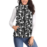 Crow illustration pattern Women's Padded Vest