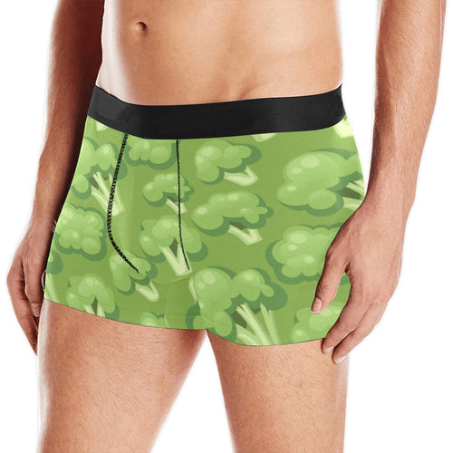 Broccoli pattern green background Men's All Over Print Boxer Briefs Men's Underwear