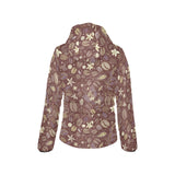 Coffee bean flower pattern Women's Padded Hooded Jacket