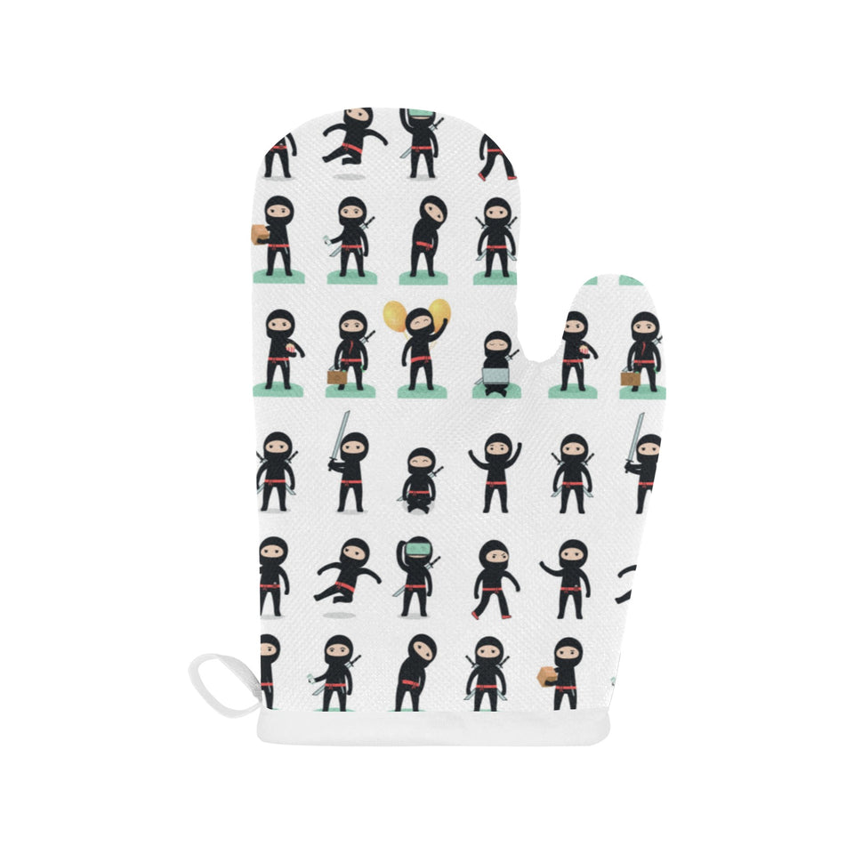 Cute ninja katana sword pattern Heat Resistant Oven Mitts