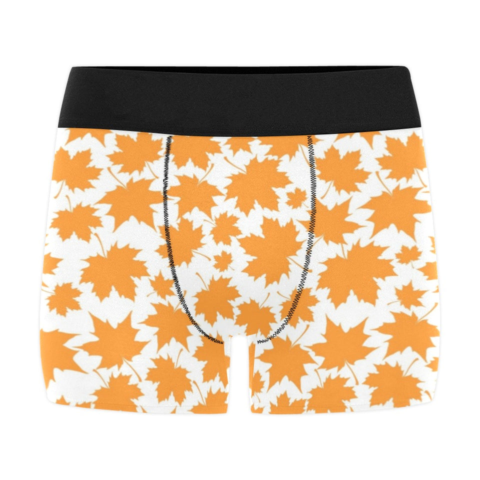 Orange Maple Leaf pattern Men's All Over Print Boxer Briefs Men's Underwear