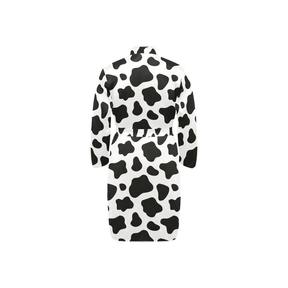 Cow skin pattern Men's Long Sleeve Belted Night Robe