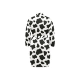 Cow skin pattern Men's Long Sleeve Belted Night Robe