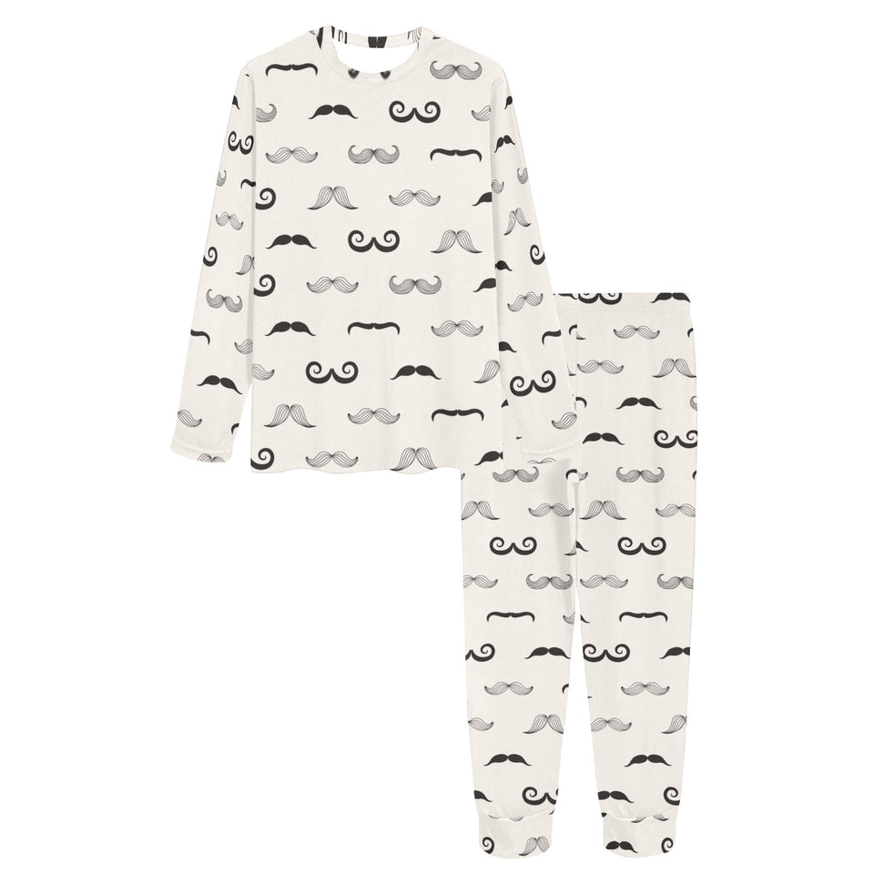 Mustache Beard Pattern Print Design 05 Women's All Over Print Pajama Set