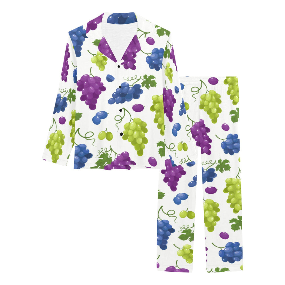Grape pattern Women's Long Pajama Set