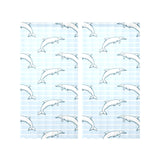 Dolphin blue striped background Gauze Curtain