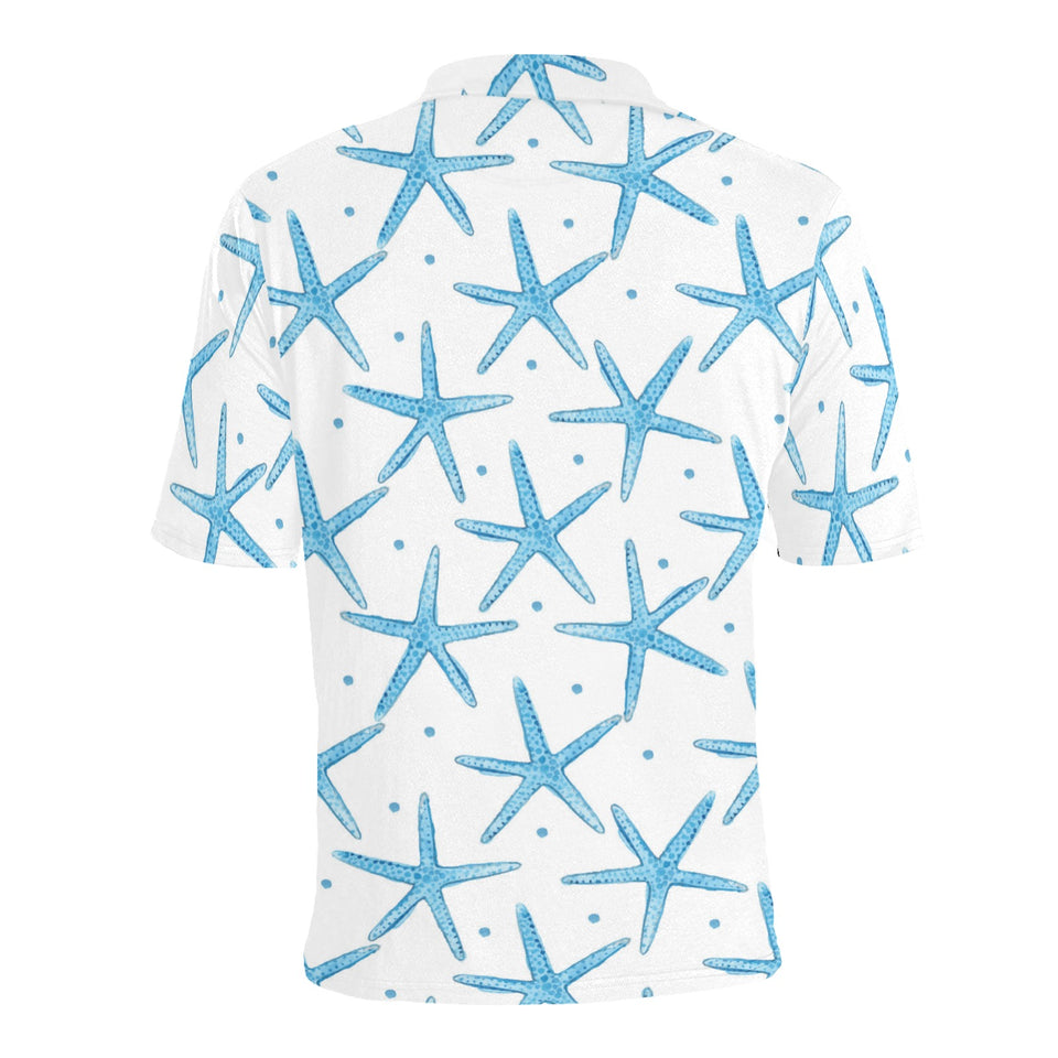 Watercolor starfish pattern Men's All Over Print Polo Shirt