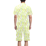 Tennis Pattern Print Design 01 Men's V-Neck Short Pajama Set