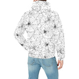 Spider web cobweb pattern Men's Padded Hooded Jacket