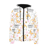 Corgi Dog Pattern Men's Padded Hooded Jacket