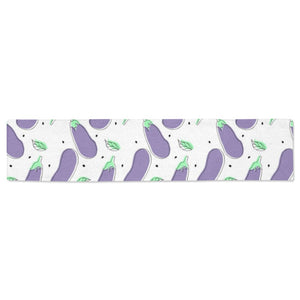 Eggplant Pattern Print Design 05 Table Runner