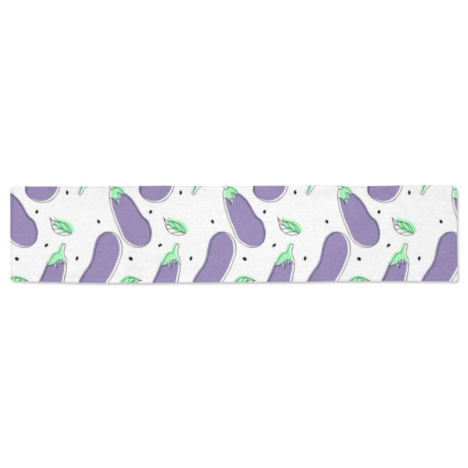 Eggplant Pattern Print Design 05 Table Runner