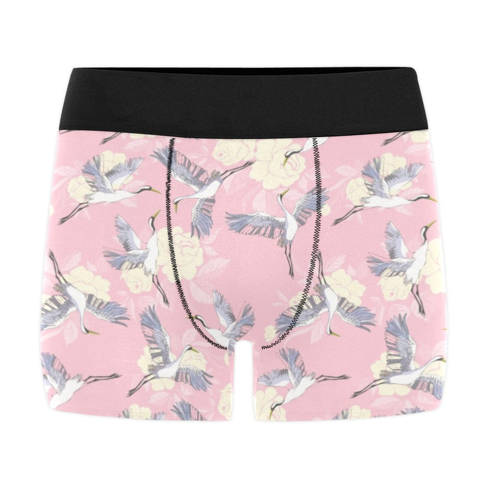 Japanese crane rose pattern Men's All Over Print Boxer Briefs Men's Underwear