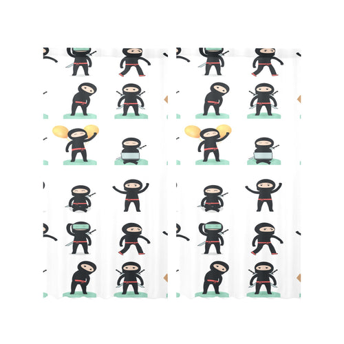 Cute ninja katana sword pattern Gauze Curtain