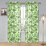 Canabis Marijuana Weed Pattern Print Design 01 Gauze Curtain