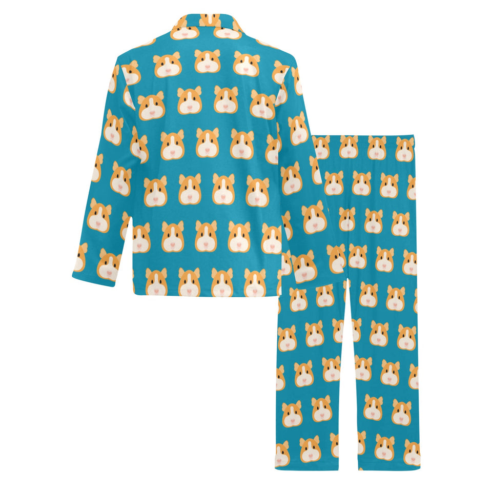 Guinea Pig Pattern Print Design 03 Men's Long Pajama Set