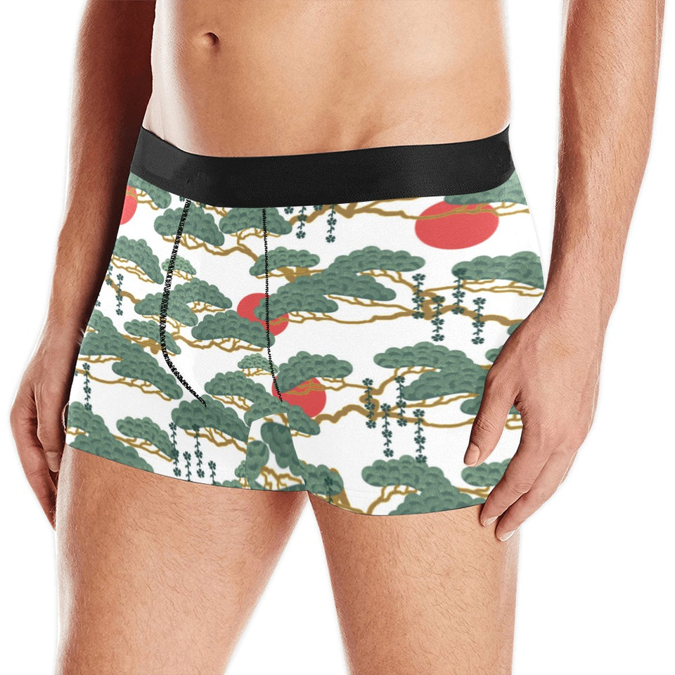 Bonsai red sun japanese pattern Men's All Over Print Boxer Briefs Men's Underwear
