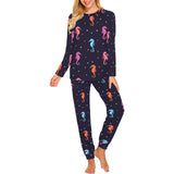 Watercolor colorful seahorse pattern Women's All Over Print Pajama Set