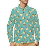 Sandwich Pattern Print Design 03 Men's Long Sleeve Polo Shirt