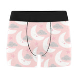 Cute moon cloud star pattern pink dot background Men's All Over Print Boxer Briefs Men's Underwear