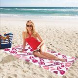 pink sketch tulip pattern Beach Towel