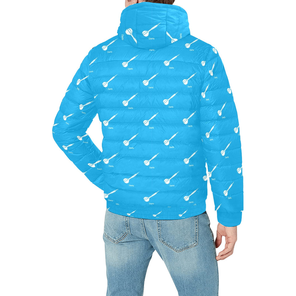 Darts Pattern Print Design 05 Men's Padded Hooded Jacket