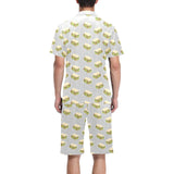 Sandwich Pattern Print Design 05 Men's V-Neck Short Pajama Set