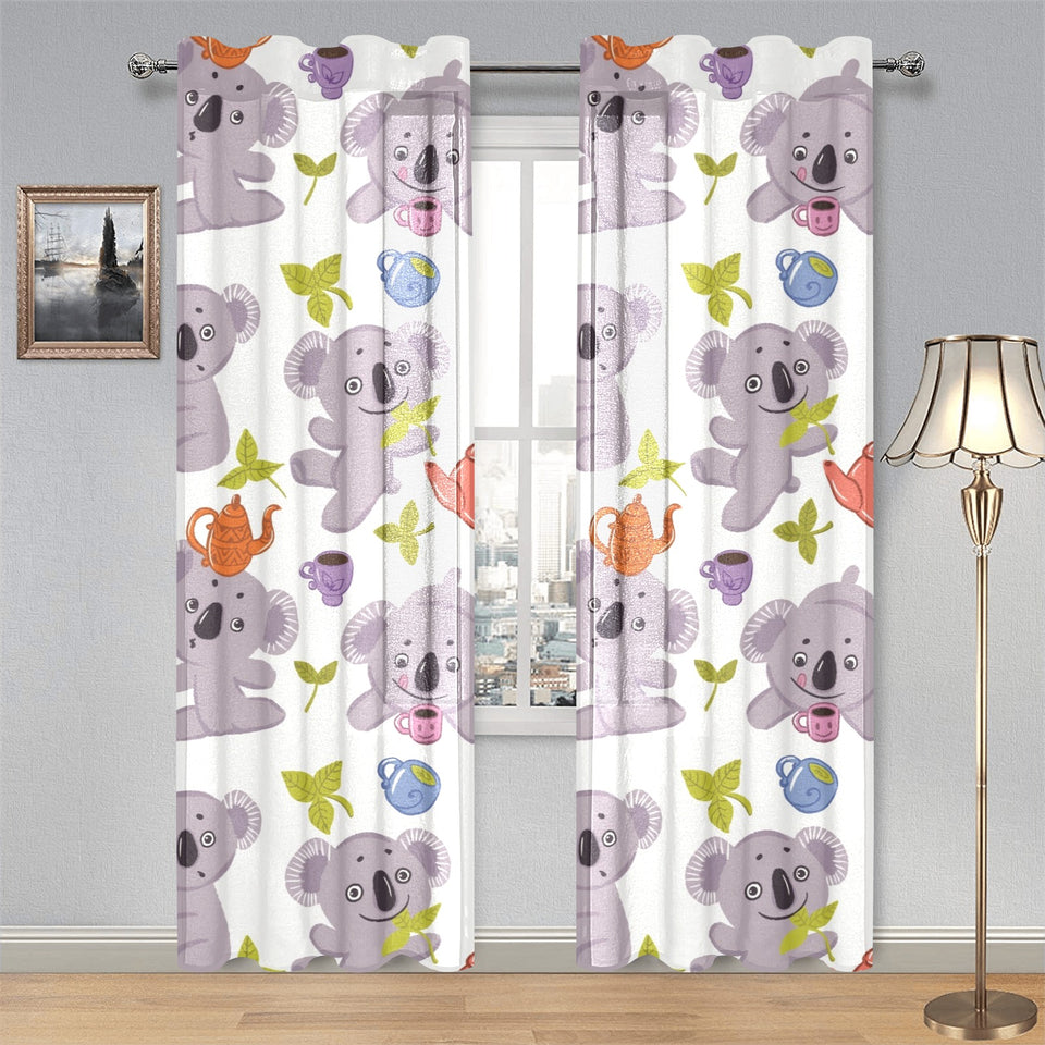Cute koalas teapots tea Gauze Curtain