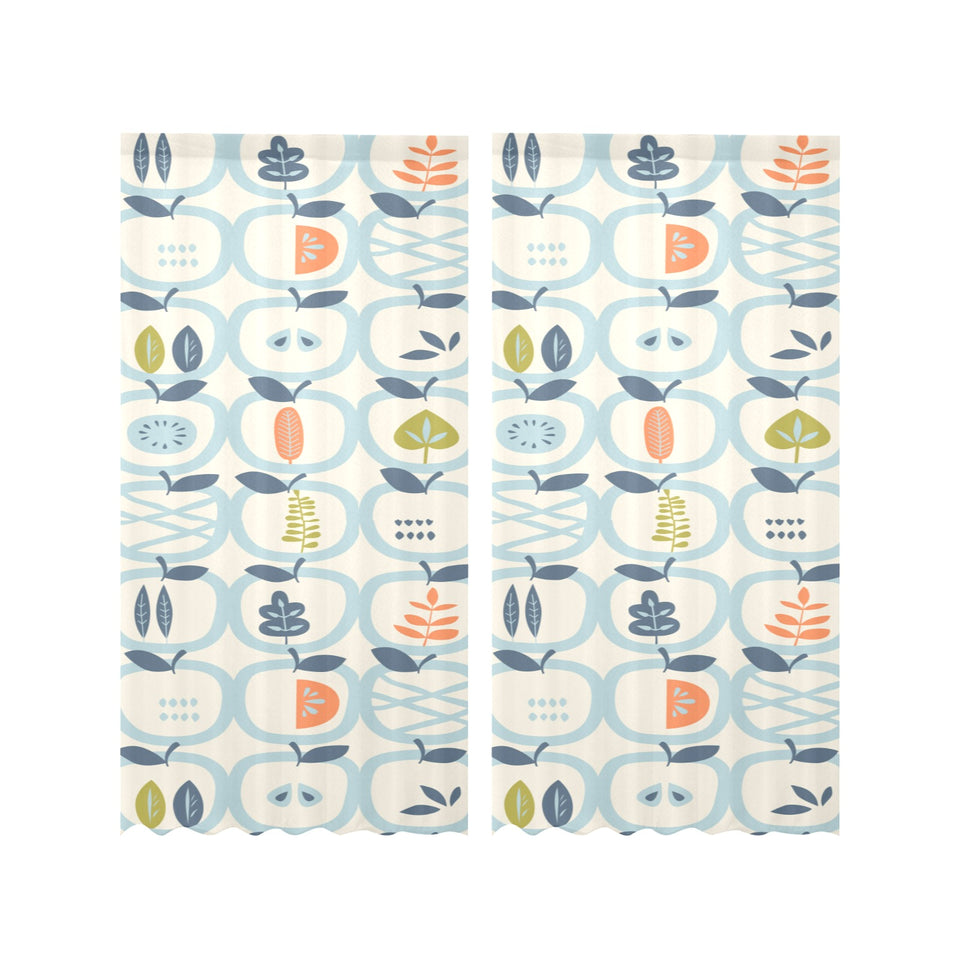 apples leaves pattern Gauze Curtain
