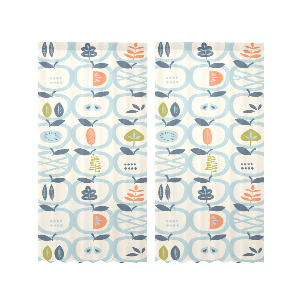 apples leaves pattern Gauze Curtain