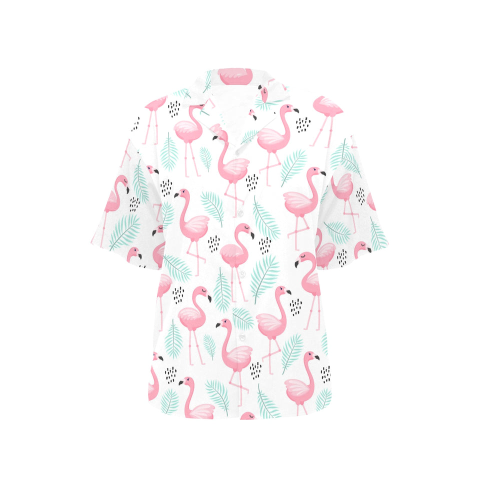 Cute flamingo pattern Women's All Over Print Hawaiian Shirt