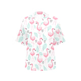Cute flamingo pattern Women's All Over Print Hawaiian Shirt