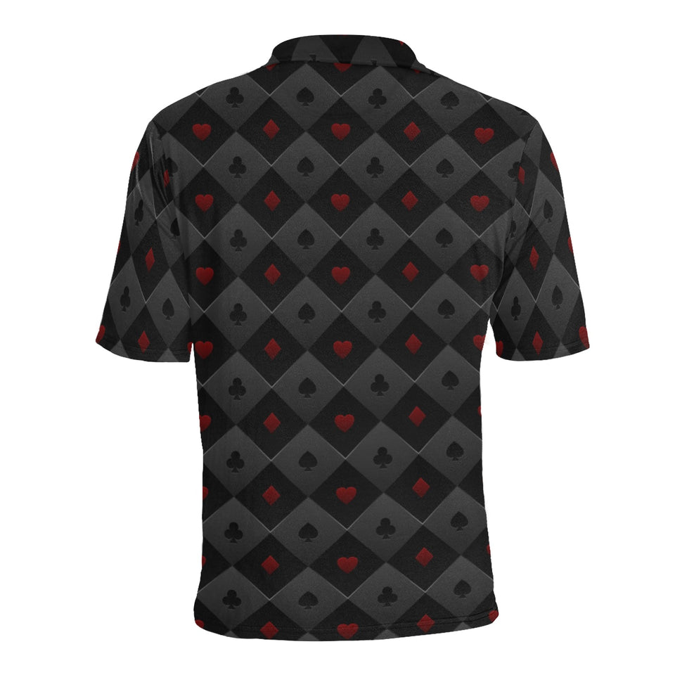 Casino Cards Suits Pattern Print Design 05 Men's All Over Print Polo Shirt