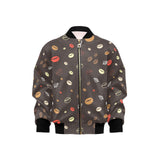 Coffee bean leave pattern Kids' Boys' Girls' Bomber Jacket