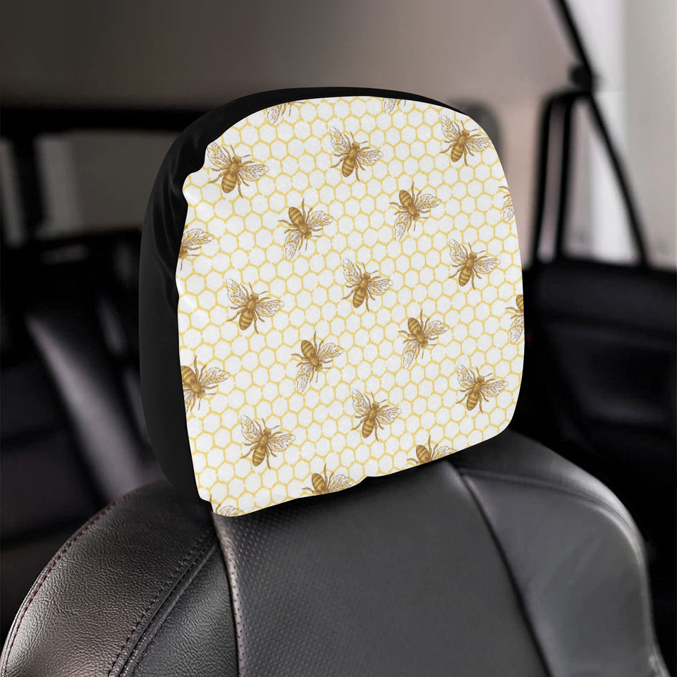 Bee honeycomb seamless design pattern Car Headrest Cover