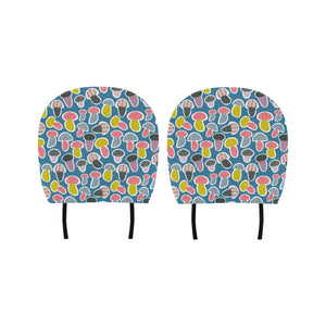 Colorful mushroom design pattern Car Headrest Cover