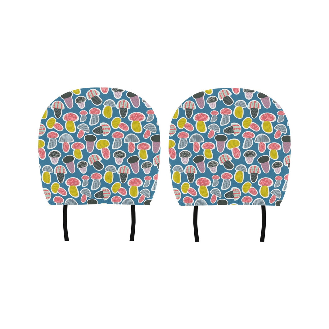 Colorful mushroom design pattern Car Headrest Cover