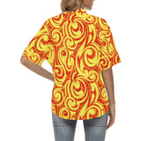 Fire flame design pattern Women's All Over Print Hawaiian Shirt