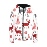 Deer tree snowflakes chrismas pattern Men's Padded Hooded Jacket