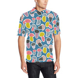 Colorful mushroom design pattern Men's All Over Print Polo Shirt