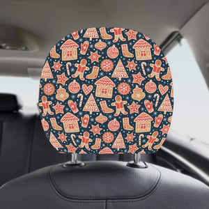Christmas gingerbread cookie pattern Car Headrest Cover