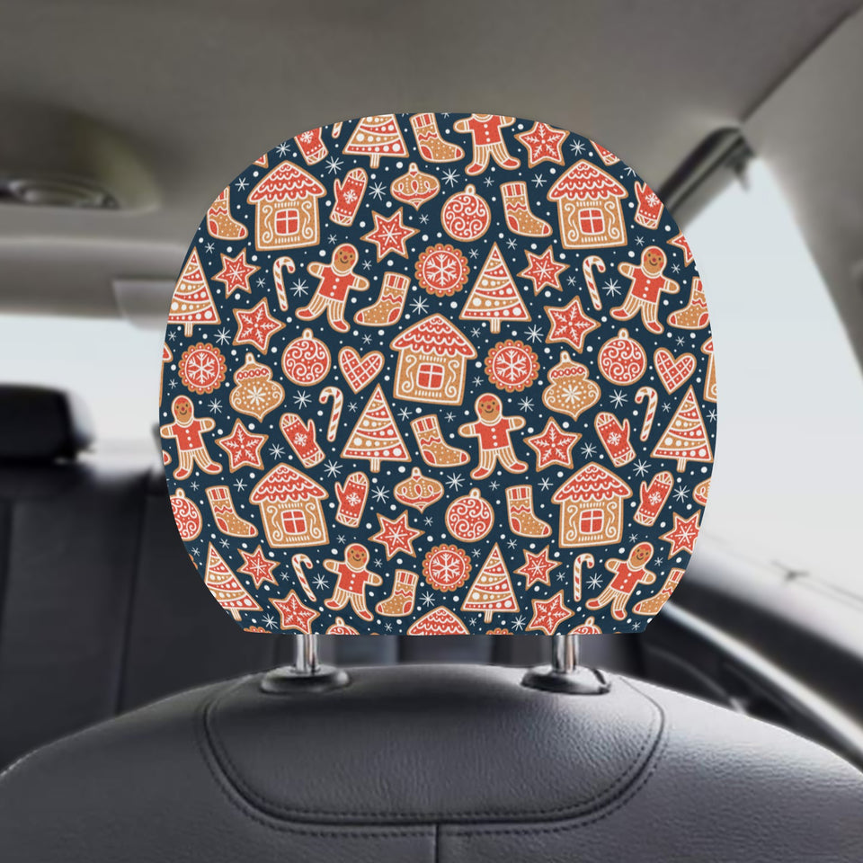 Christmas gingerbread cookie pattern Car Headrest Cover