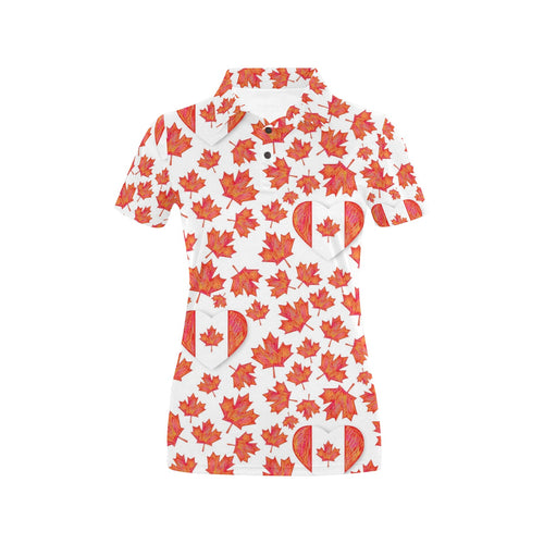 Canada Pattern Print Design 02 Women's All Over Print Polo Shirt