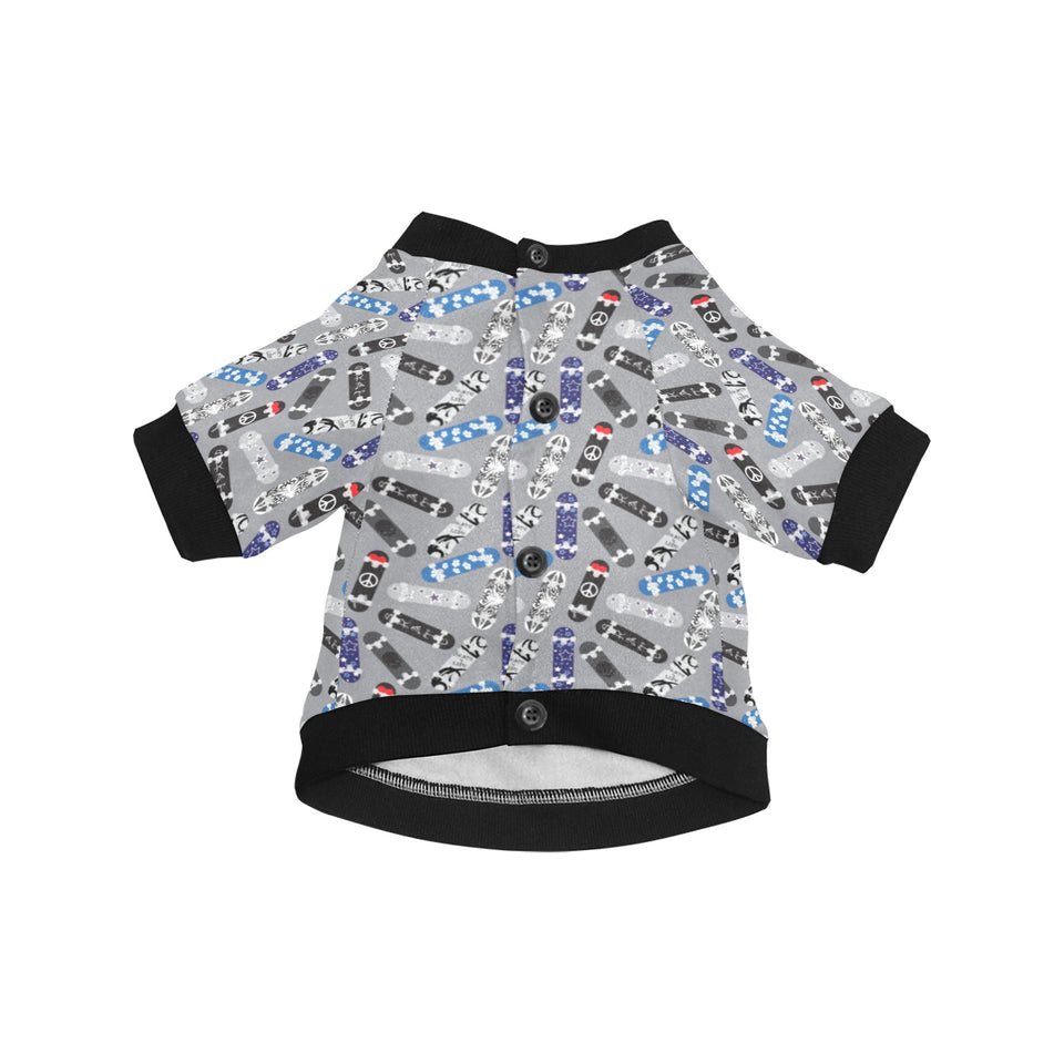 Skate Board Pattern Print Design 03 All Over Print Pet Dog Round Neck Fuzzy Shirt