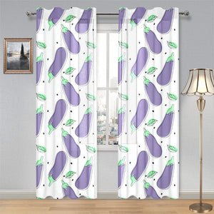 Eggplant Pattern Print Design 05 Gauze Curtain